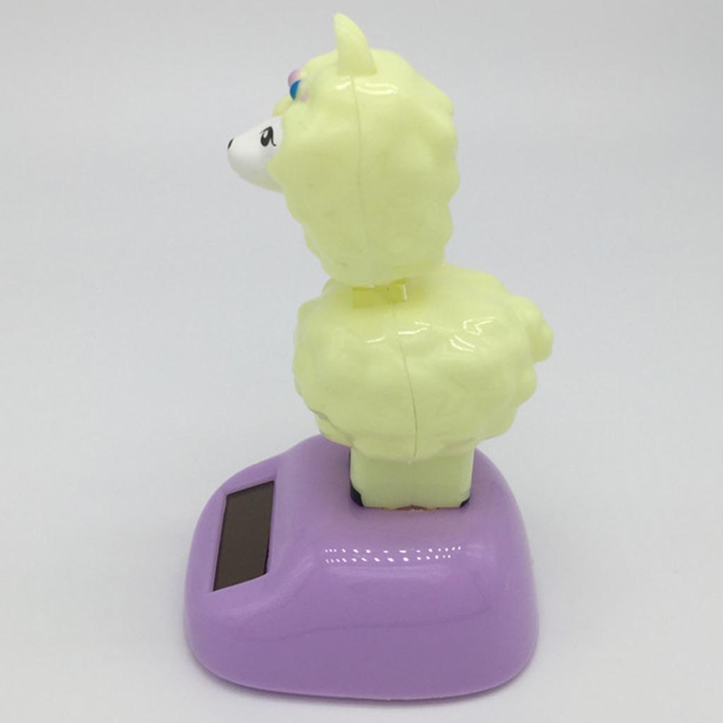 Maxbell Lovely Auto Car Ornament Solar Powered Swinging Alpaca Doll Bobblehead Toy Home Table Decor Educational - Aladdin Shoppers