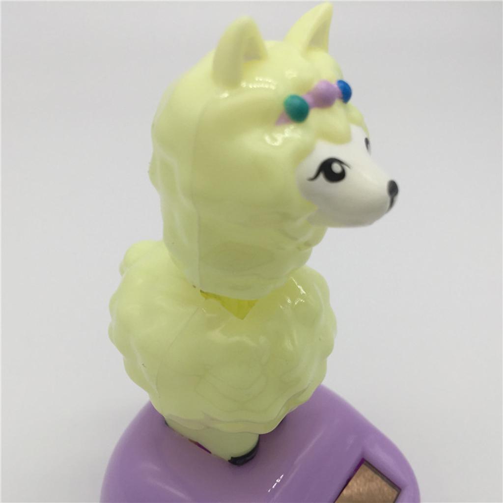 Maxbell Lovely Auto Car Ornament Solar Powered Swinging Alpaca Doll Bobblehead Toy Home Table Decor Educational - Aladdin Shoppers
