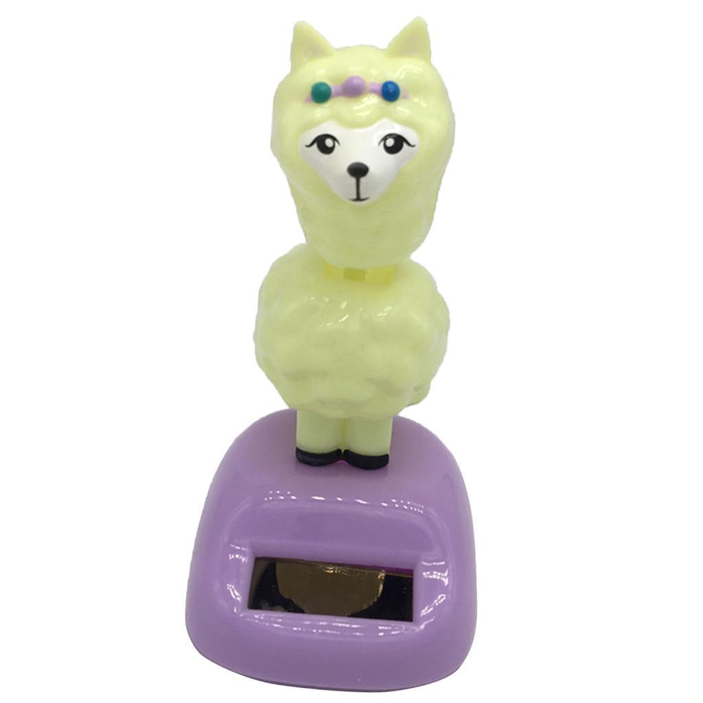 Maxbell Lovely Auto Car Ornament Solar Powered Swinging Alpaca Doll Bobblehead Toy Home Table Decor Educational - Aladdin Shoppers