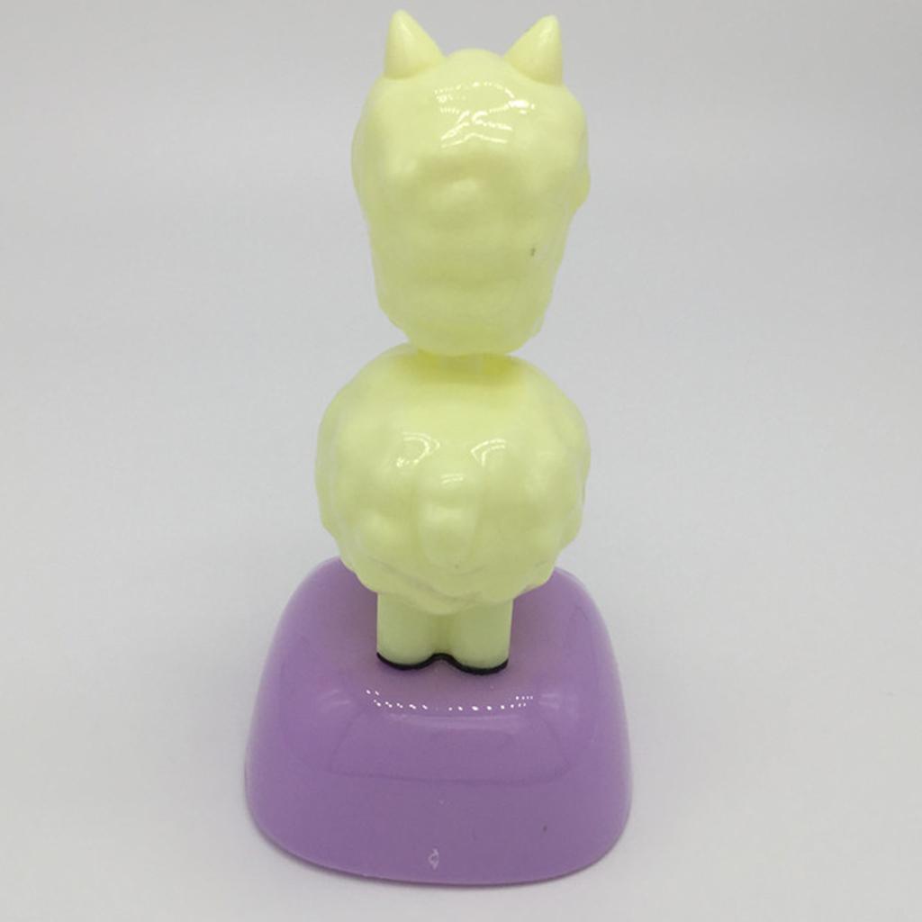 Maxbell Lovely Auto Car Ornament Solar Powered Swinging Alpaca Doll Bobblehead Toy Home Table Decor Educational - Aladdin Shoppers