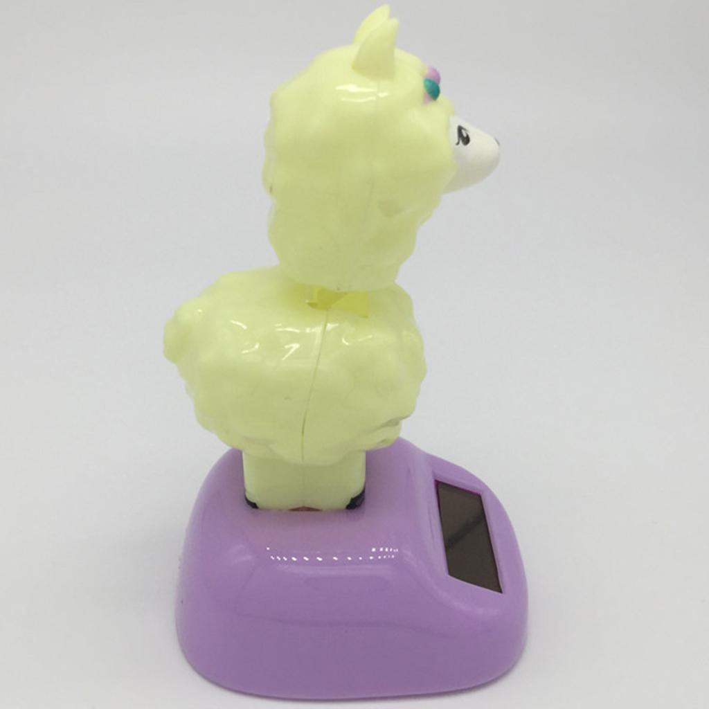 Maxbell Lovely Auto Car Ornament Solar Powered Swinging Alpaca Doll Bobblehead Toy Home Table Decor Educational - Aladdin Shoppers