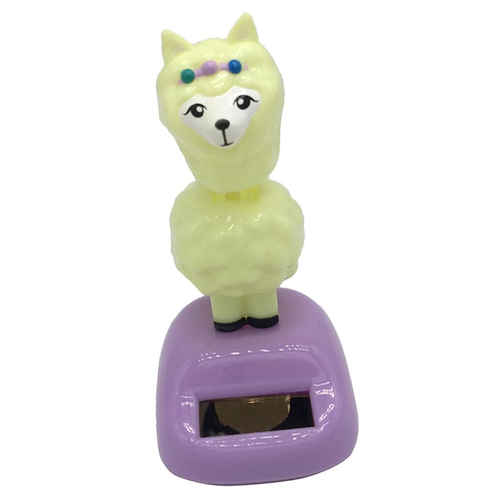 Maxbell Lovely Auto Car Ornament Solar Powered Swinging Alpaca Doll Bobblehead Toy Home Table Decor Educational - Aladdin Shoppers
