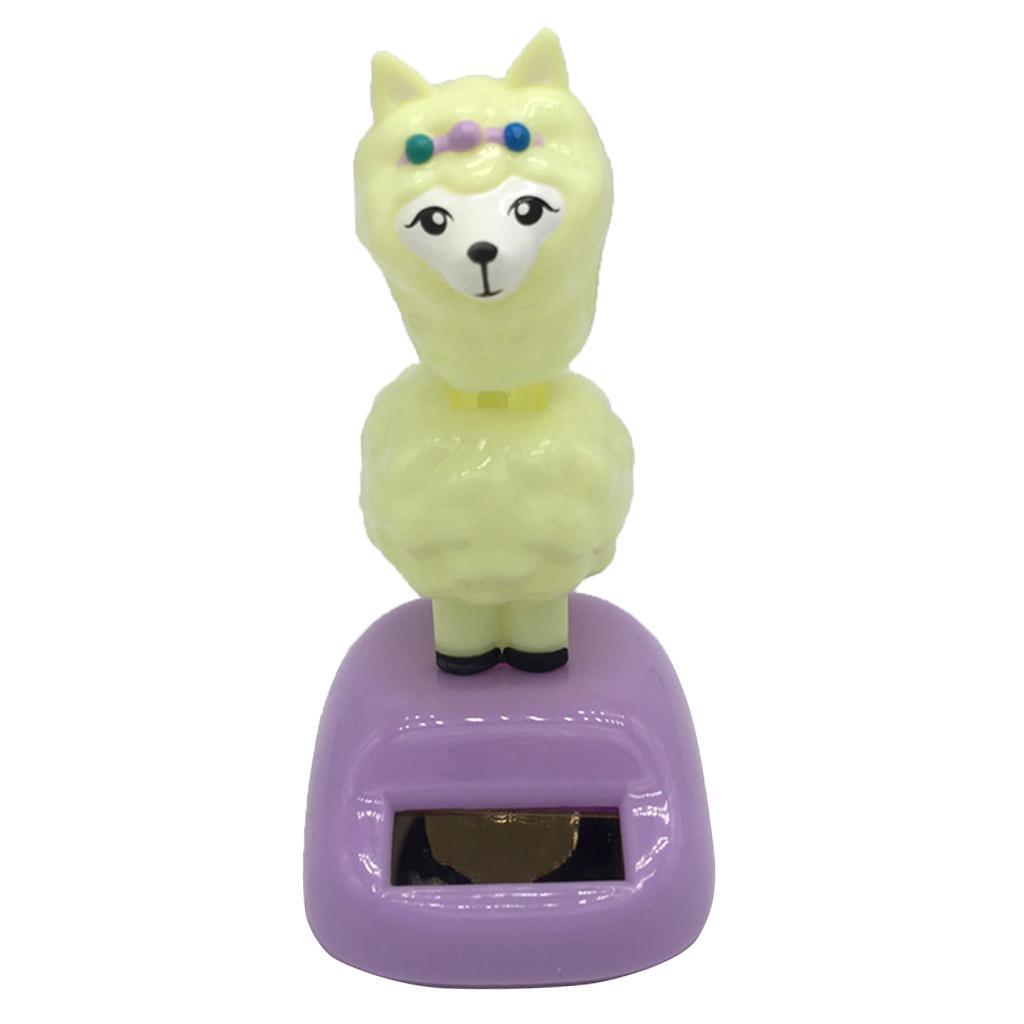 Maxbell Lovely Auto Car Ornament Solar Powered Swinging Alpaca Doll Bobblehead Toy Home Table Decor Educational - Aladdin Shoppers