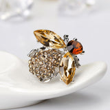 Maxbell Lovely Champagne Acrylic Honey Bee Brooch Pin Jewelry Rhinestone Brooch - Aladdin Shoppers