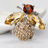 Maxbell Lovely Champagne Acrylic Honey Bee Brooch Pin Jewelry Rhinestone Brooch - Aladdin Shoppers