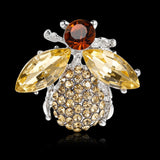 Maxbell Lovely Champagne Acrylic Honey Bee Brooch Pin Jewelry Rhinestone Brooch - Aladdin Shoppers