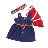 Maxbell Lovely Doll Denim Skirt Coat Hairband Set for American Doll Clothes - Aladdin Shoppers