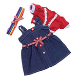 Maxbell Lovely Doll Denim Skirt Coat Hairband Set for American Doll Clothes - Aladdin Shoppers