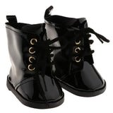 Maxbell Lovely Doll PU Shoes for Doll Shoes 18inch Doll Accs Black - Aladdin Shoppers