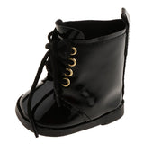 Maxbell Lovely Doll PU Shoes for Doll Shoes 18inch Doll Accs Black - Aladdin Shoppers