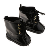 Maxbell Lovely Doll PU Shoes for Doll Shoes 18inch Doll Accs Black - Aladdin Shoppers