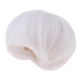 Maxbell Lovely Doll Short Bob Hair for 1/8 BJD Dolls DIY Making Accessory White - Aladdin Shoppers
