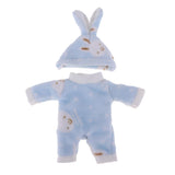 Maxbell Lovely Plush Jumpsuit Hat Suit for 25cm Mellchan Baby Doll Accessories Blue - Aladdin Shoppers