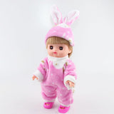 Maxbell Lovely Plush Jumpsuit Hat Suit for 25cm Mellchan Baby Doll Accessories Pink - Aladdin Shoppers