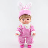 Maxbell Lovely Plush Jumpsuit Hat Suit for 25cm Mellchan Baby Doll Accessories Pink - Aladdin Shoppers