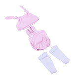 Maxbell Lovely Rabbit Rompers Hat Socks for 10''-11'' Reborn Baby Girl Doll Clothes - Aladdin Shoppers