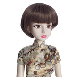 Maxbell Lovely Short Straight Hair Bob Wig for 1/4 BJD Doll DIY Making Accs Chestnut - Aladdin Shoppers