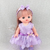 Maxbell Lovely Sleeveless Dress Hairband for 25cm Mellchan Dolls Clothes Accessories - Aladdin Shoppers