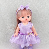 Maxbell Lovely Sleeveless Dress Hairband for 25cm Mellchan Dolls Clothes Accessories - Aladdin Shoppers