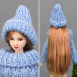 Maxbell Lovely Wool Knitted Beanie Hat Ski Cap For 12inch Doll Winter Outfits Blue - Aladdin Shoppers