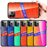 Maxbell Luxury Glass NEVER GIVE UP BE YOURSELF Phone Case for iPhone 11 5.8inch - Aladdin Shoppers
