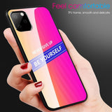 Maxbell Luxury Glass NEVER GIVE UP BE YOURSELF Phone Case for iPhone 11 6.1inch - Aladdin Shoppers