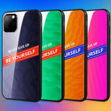 Maxbell Luxury Glass NEVER GIVE UP BE YOURSELF Phone Case for iPhone 11 6.1inch - Aladdin Shoppers