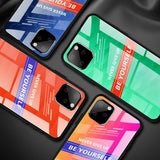 Maxbell Luxury Glass NEVER GIVE UP BE YOURSELF Phone Case for iPhone 11 6.1inch - Aladdin Shoppers