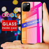 Maxbell Luxury Glass NEVER GIVE UP BE YOURSELF Phone Case for iPhone 11 6.1inch - Aladdin Shoppers