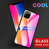 Maxbell Luxury Glass NEVER GIVE UP BE YOURSELF Phone Case for iPhone 11 6.1inch - Aladdin Shoppers