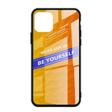 Maxbell Luxury Glass NEVER GIVE UP BE YOURSELF Phone Case for iPhone 11 6.1inch - Aladdin Shoppers