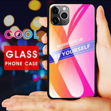 Maxbell Luxury Glass NEVER GIVE UP BE YOURSELF Phone Case for iPhone 11 6.5inch - Aladdin Shoppers