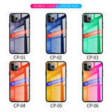 Maxbell Luxury Glass NEVER GIVE UP BE YOURSELF Phone Case for iPhone 11 Blue 6.5inch - Aladdin Shoppers