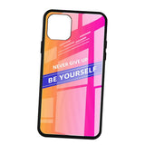 Maxbell Luxury Glass NEVER GIVE UP BE YOURSELF Phone Case for iPhone 11 NEW 5.8inch - Aladdin Shoppers