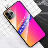 Maxbell Luxury Glass NEVER GIVE UP BE YOURSELF Phone Case for iPhone 11 NEW 5.8inch - Aladdin Shoppers