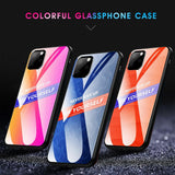 Maxbell Luxury Glass NEVER GIVE UP BE YOURSELF Phone Case for iPhone 11 NEW! 6.1inch - Aladdin Shoppers