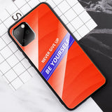 Maxbell Luxury Glass NEVER GIVE UP BE YOURSELF Phone Case for iPhone 11 NEW! 6.1inch - Aladdin Shoppers