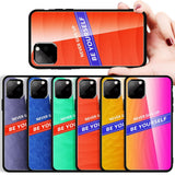 Maxbell Luxury Glass NEVER GIVE UP BE YOURSELF Phone Cover for iPhone 11 6.1inch - Aladdin Shoppers