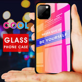 Maxbell Luxury Glass NEVER GIVE UP BE YOURSELF Phone Cover for iPhone 11 6.1inch - Aladdin Shoppers