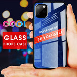 Maxbell Luxury Glass NEVER GIVE UP BE YOURSELF Phone Cover for iPhone 11 6.1inch - Aladdin Shoppers