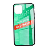 Maxbell Luxury Glass NEVER GIVE UP BE YOURSELF Phone Cover for iPhone 11 6.1inch - Aladdin Shoppers