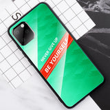 Maxbell Luxury Glass NEVER GIVE UP BE YOURSELF Phone Cover for iPhone 11 6.1inch - Aladdin Shoppers