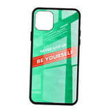 Maxbell Luxury Glass NEVER GIVE UP BE YOURSELF Phone Cover for iPhone 11 6.5inch - Aladdin Shoppers
