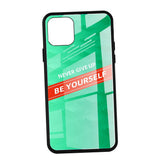 Maxbell Luxury Glass NEVER GIVE UP BE YOURSELF Phone Cover for iPhone 11 6.5inch - Aladdin Shoppers
