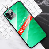 Maxbell Luxury Glass NEVER GIVE UP BE YOURSELF Phone Cover for iPhone 11 6.5inch - Aladdin Shoppers