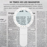 Maxbell Magnification 30X Round Lens Handheld Magnifier Glass White - Aladdin Shoppers