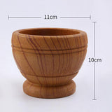 Maxbell Manual Garlic Press Pepper Condiment Bowl Mortar Grinder Base Wooden B - Aladdin Shoppers