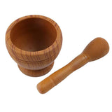 Maxbell Manual Garlic Press Pepper Condiment Bowl Mortar Grinder Base Wooden B - Aladdin Shoppers