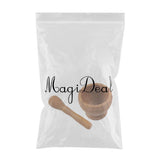 Maxbell Manual Garlic Press Pepper Condiment Bowl Mortar Grinder Base Wooden B - Aladdin Shoppers