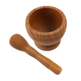 Maxbell Manual Garlic Press Pepper Condiment Bowl Mortar Grinder Base Wooden B - Aladdin Shoppers